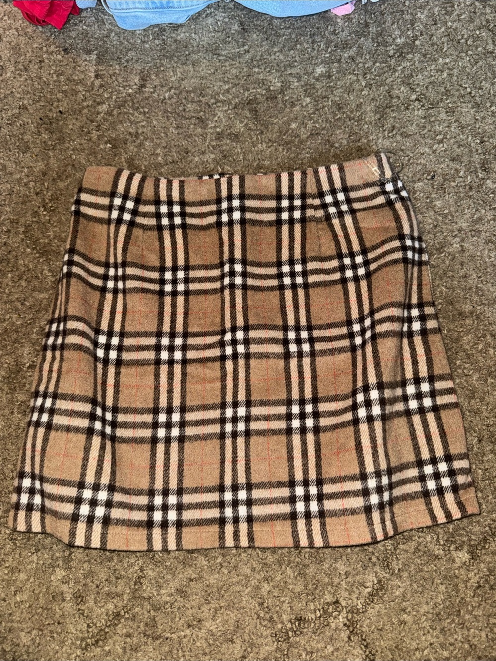 Pink Lily Plaid Mini Skirt in Camel and Black